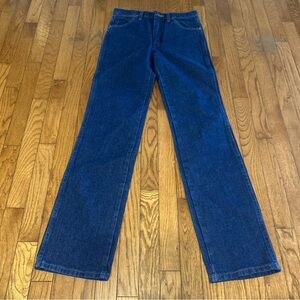 Wrangler Jeans Men Sz 29x34 Blue Cowboy Cut Slim Fit Western Denim Dark Wash NWT